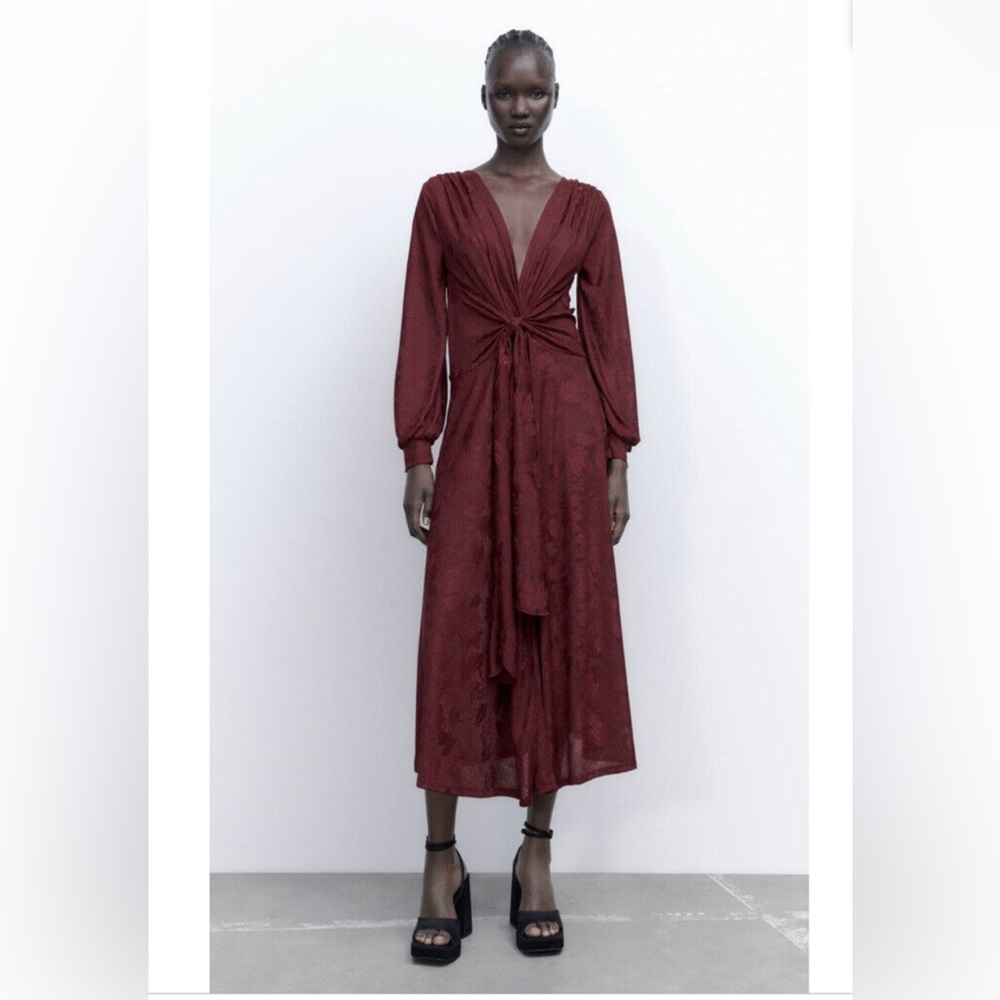Elegant Red Long Sleeve Dress